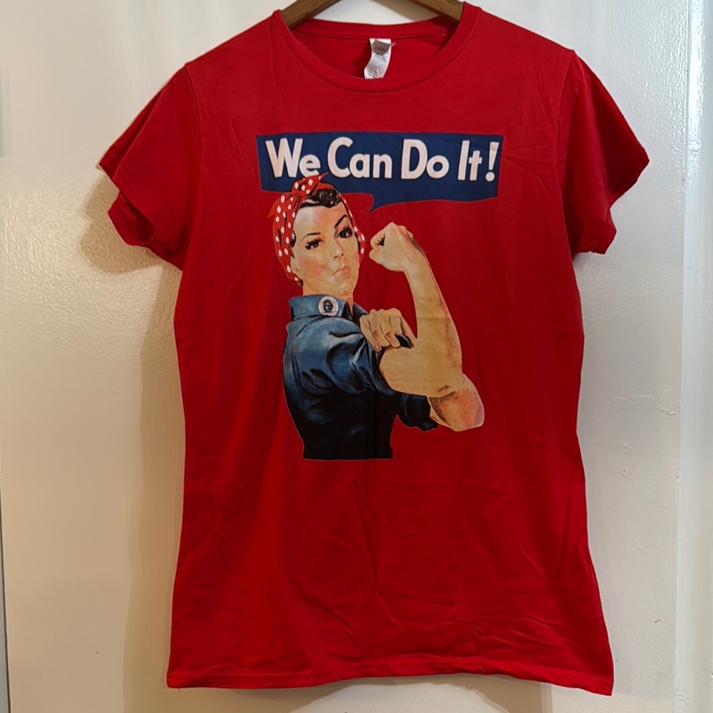 Red Graphic Rosie the Riveter Women's Top